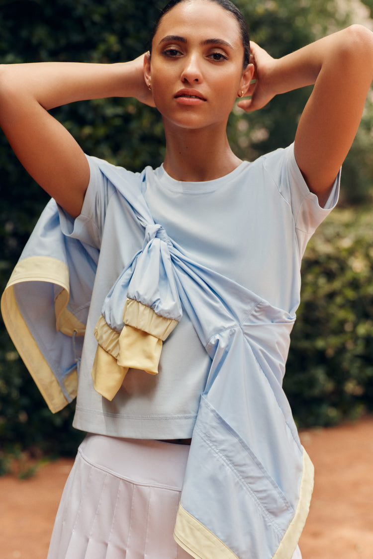 Light Blue Short Sleeve Performance Cotton Sasha Tee