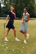 Eden Green Gingham Sleeveless Performance Seersucker Alcott Golf Dress