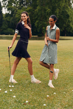 Eden Green Gingham Sleeveless Performance Seersucker Alcott Golf Dress