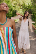 White Gardener Embroidery Maxi Dress