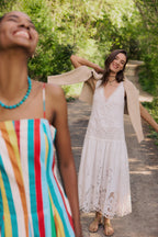 White Gardener Embroidery Maxi Dress