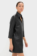 Black Leather Clifton Dress