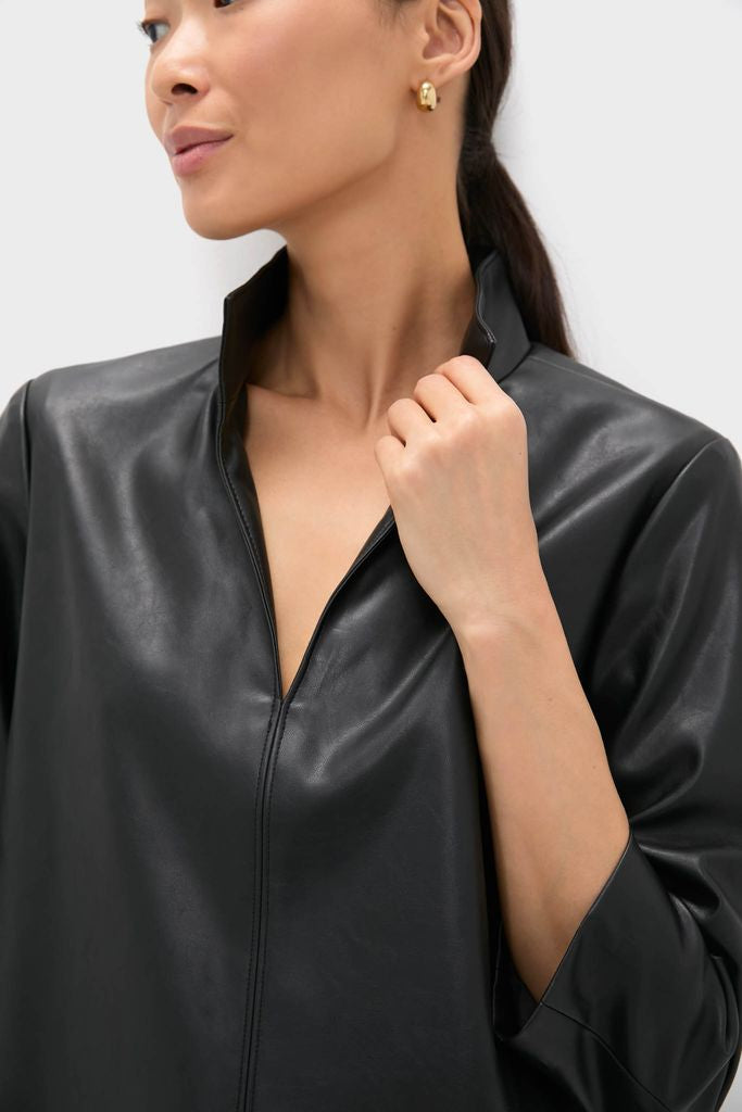 Black Leather Clifton Dress
