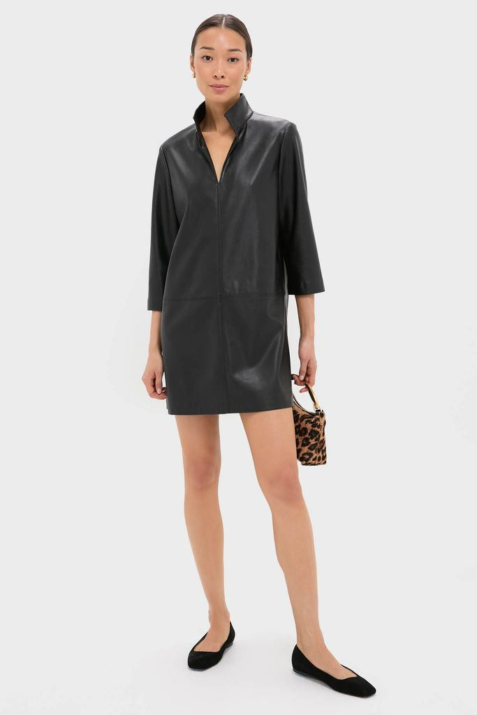 Black Leather Clifton Dress