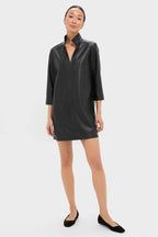 Black Leather Clifton Dress