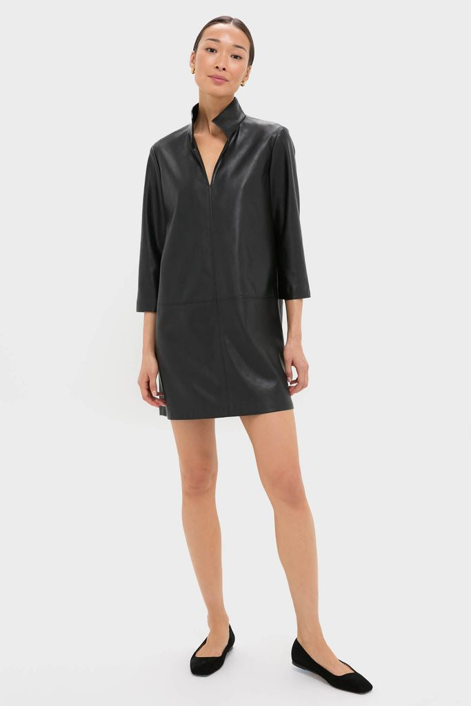 Black Leather Clifton Dress