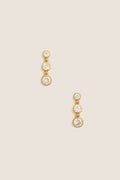 Gold Bezel Mini Drop Earrings