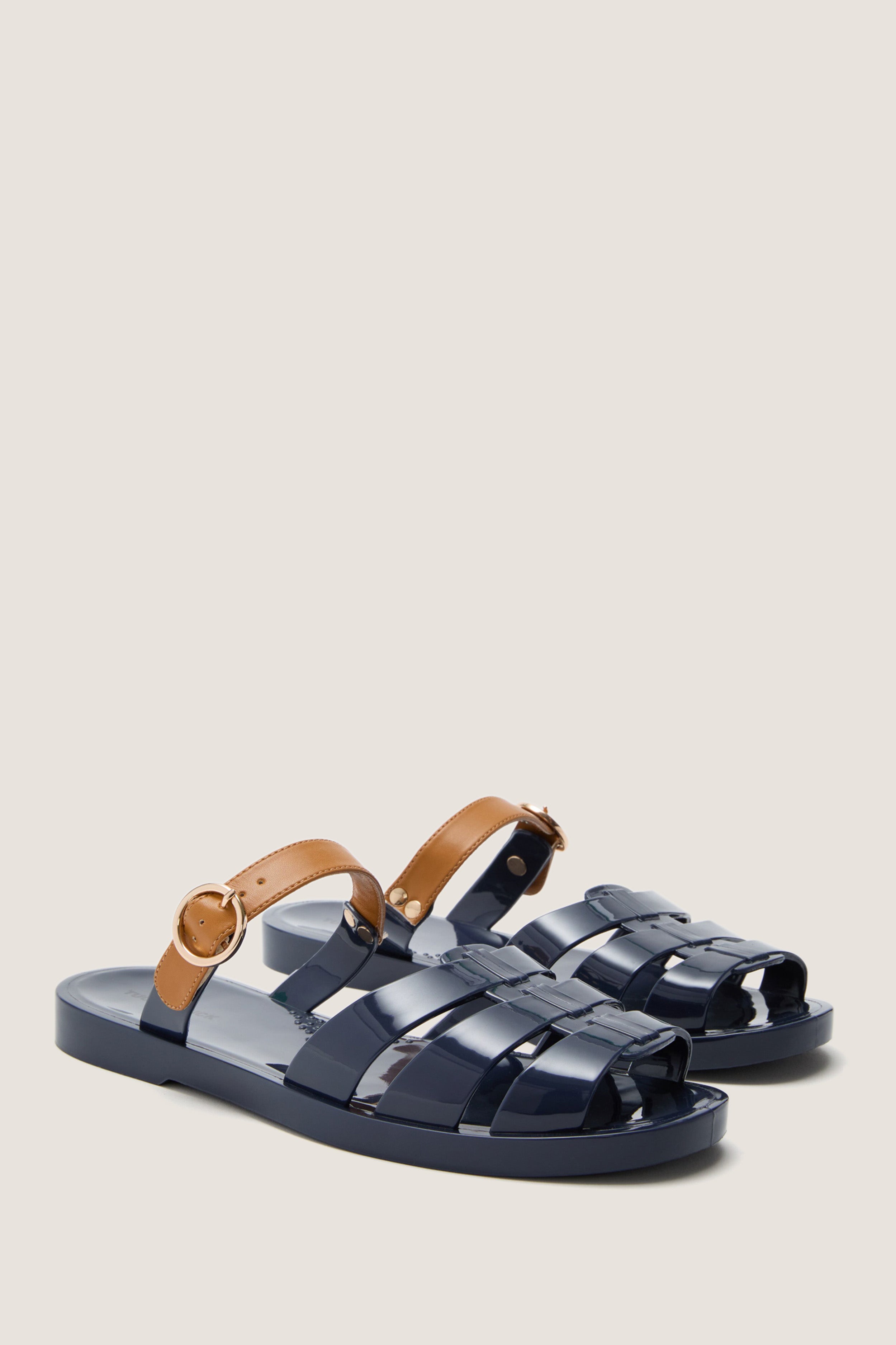 Navy Riley Jelly Sandals