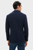 Navy Blue Knit Travel Blazer