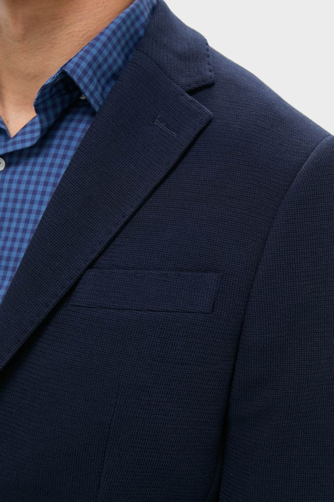 Navy Blue Knit Travel Blazer