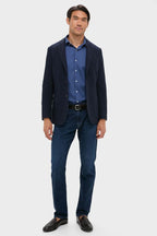 Navy Blue Knit Travel Blazer