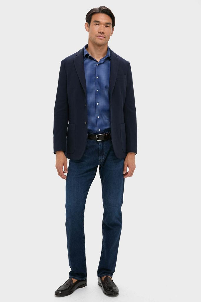 Navy Blue Knit Travel Blazer
