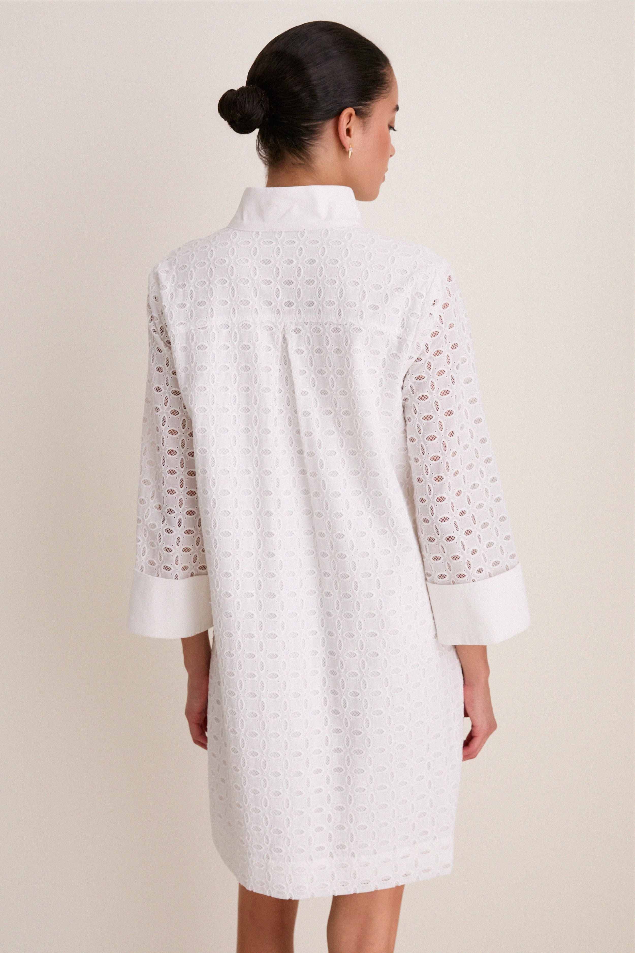 White Eyelet Megan Dress