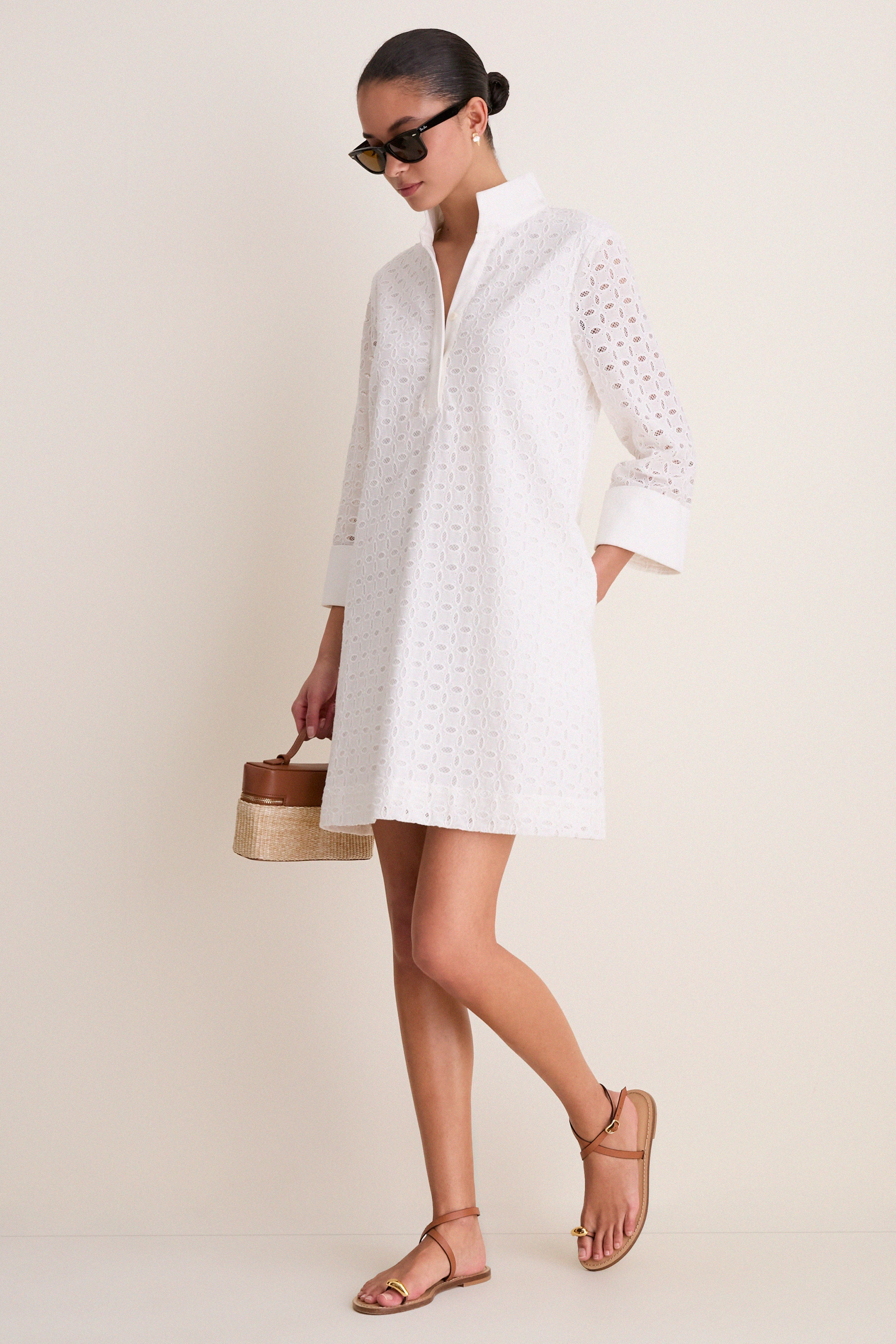 White Eyelet Megan Dress