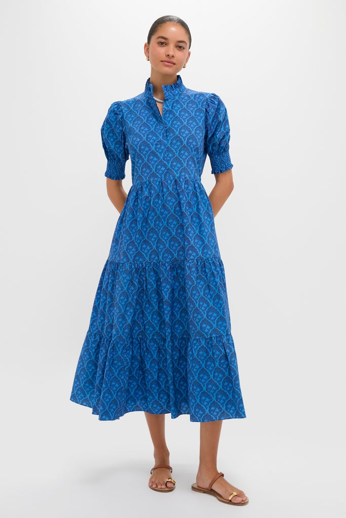 Navy & Cerulean Floral Bennett Maxi Dress