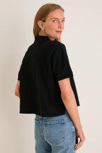 Black Pique Holmes Boyfriend Polo