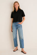 Black Pique Holmes Boyfriend Polo