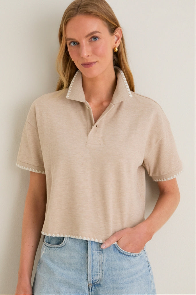 Sandstone Pique Holmes Boyfriend Polo