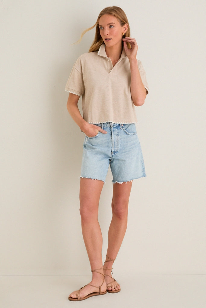 Sandstone Pique Holmes Boyfriend Polo