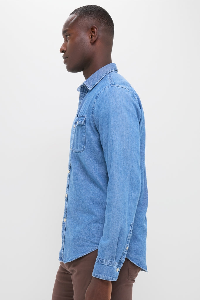 Dark Indigo Washed Denim Shirt
