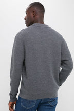 Charcoal Merino Waffle Polo