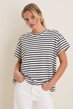 Blue Striped Presley Boyfriend Tee