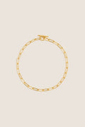 Gold Paperclip Toggle Clasp Necklace