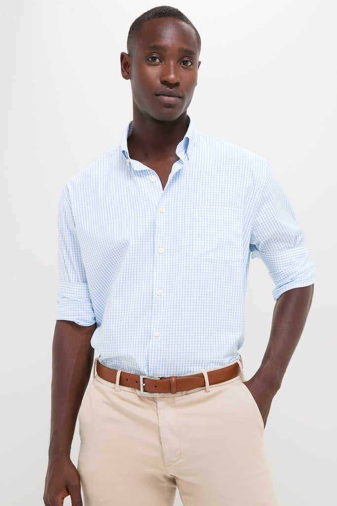 Cottage Blue Hanford Performance Twill Sport Shirt