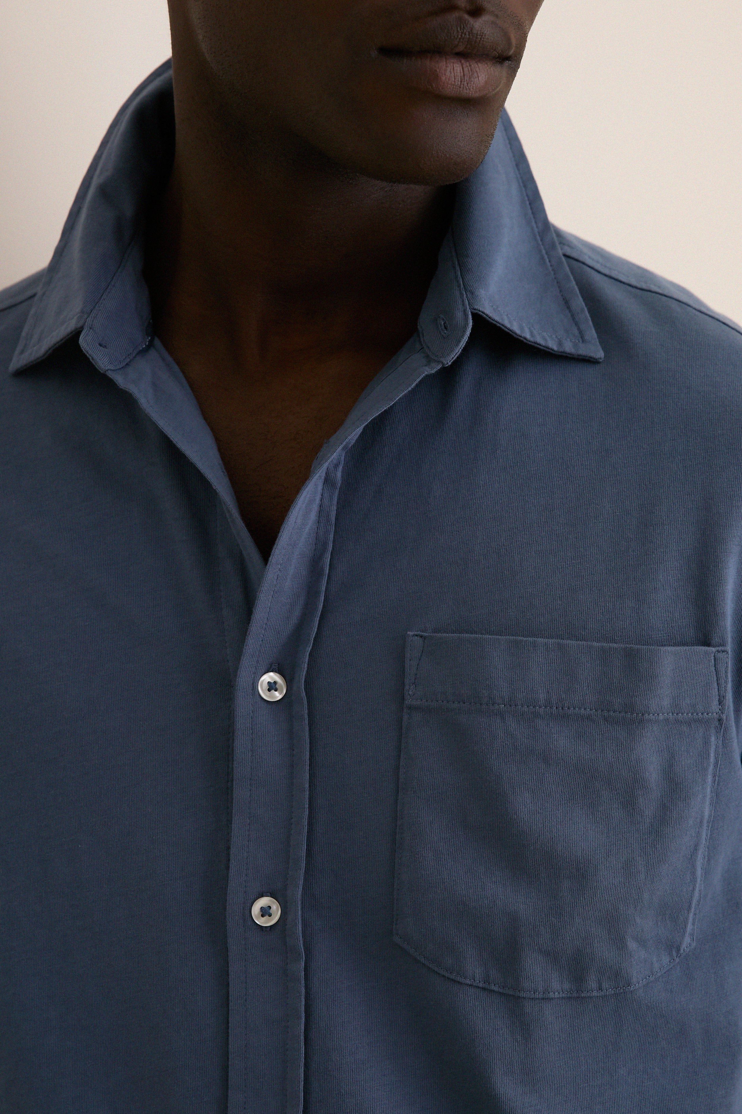 Navy Short Sleeve Saltaire Shirt