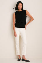 Black Cashmere Sleeveless Ava Shell
