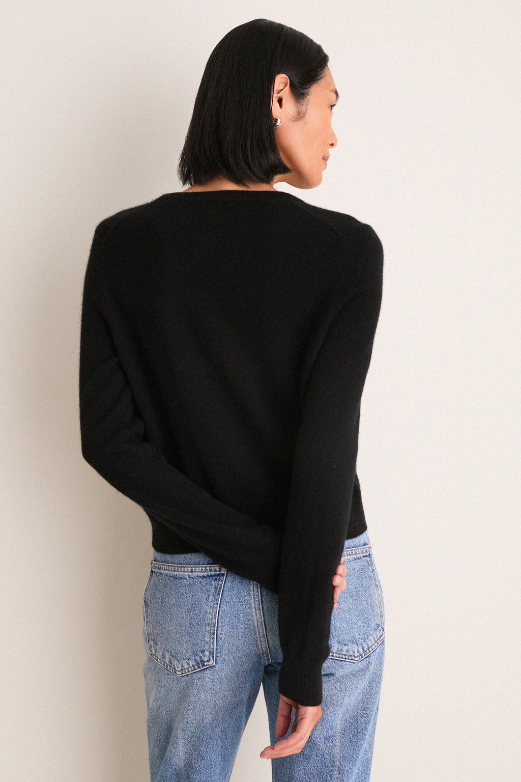 Black Cashmere Riley Cardigan