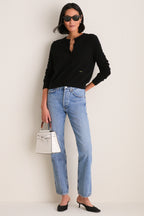 Black Cashmere Riley Cardigan
