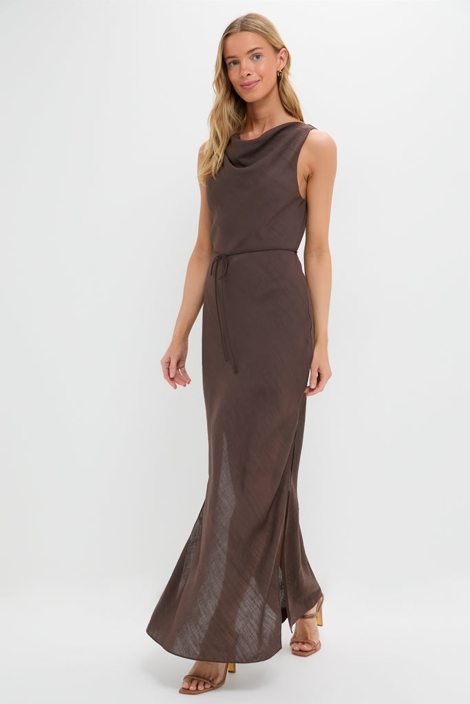 Chocolate Serine Maxi Dress