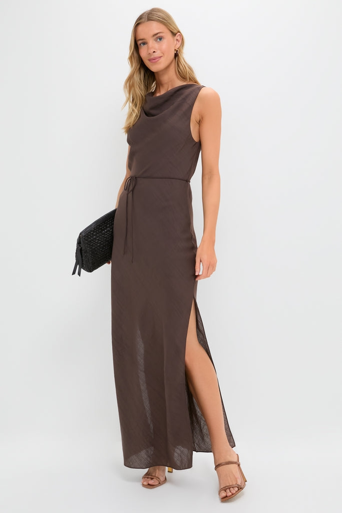 Chocolate Serine Maxi Dress