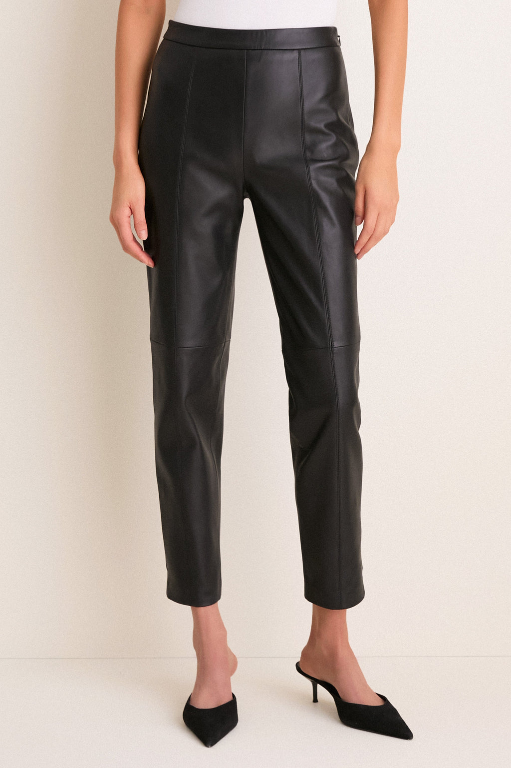 Black Leather Preston Pant