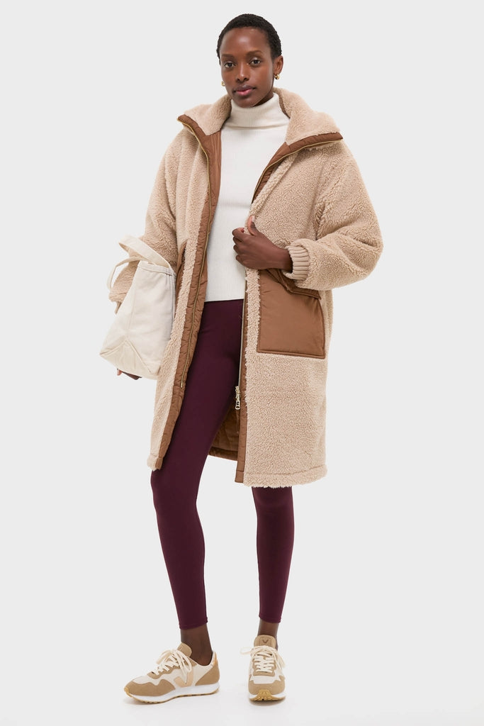 Light Taupe and Cocoa Dust Theia Reversible Coat