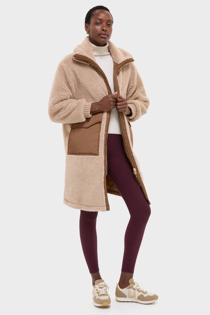 Light Taupe and Cocoa Dust Theia Reversible Coat