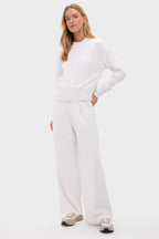 Ivory Marl Extra Wide Leg Sweatpant 29.5
