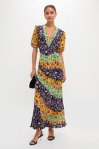 Honeysuckle Tricolor Placee Marlene Dress