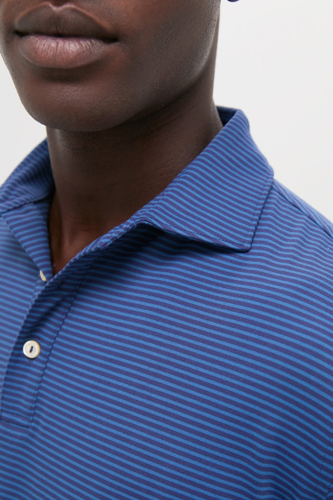Navy Lyons Performance Jersey Long Sleeve Polo