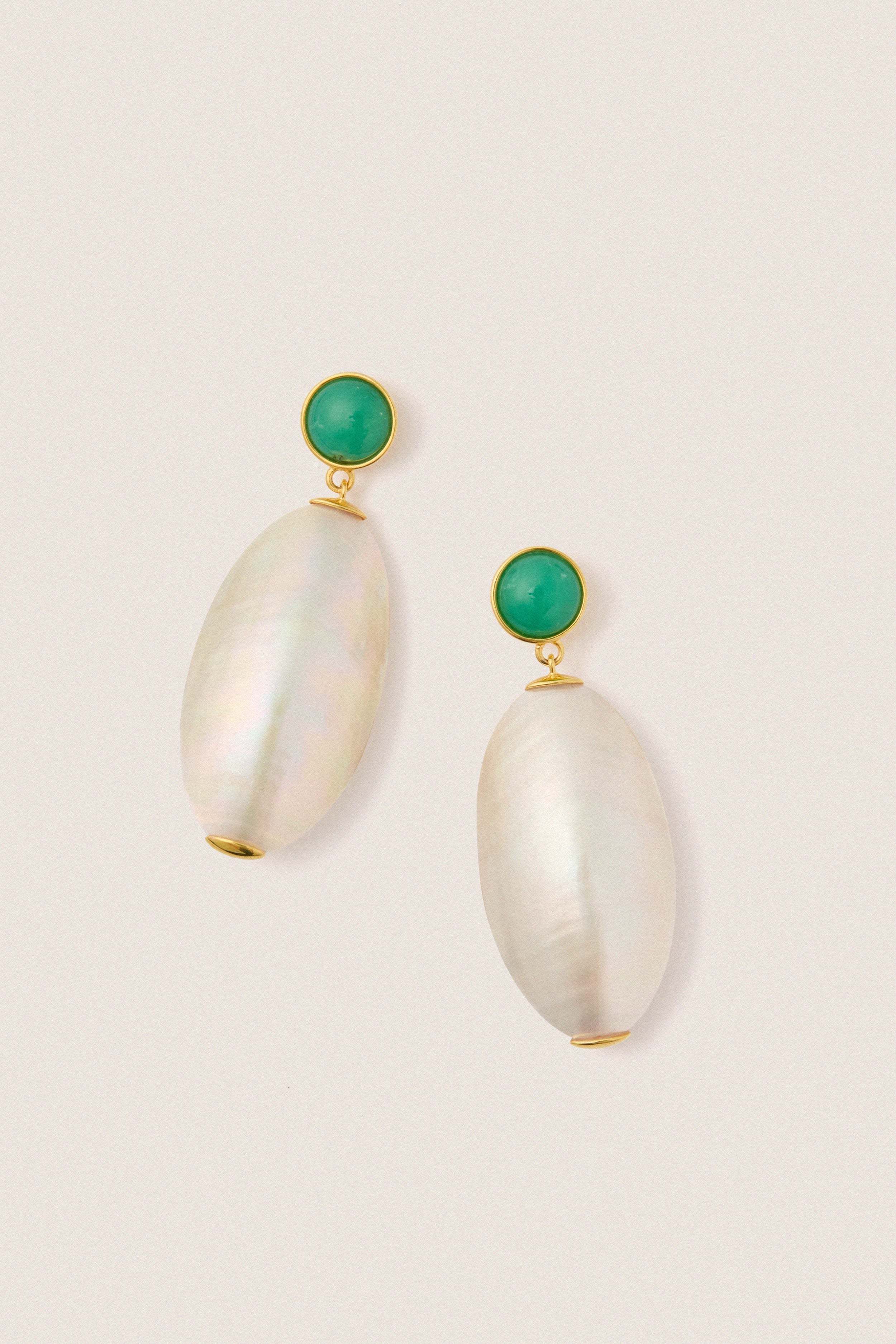 White Campana Earrings