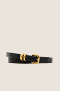 Black Hip to Waist Skinny Belt