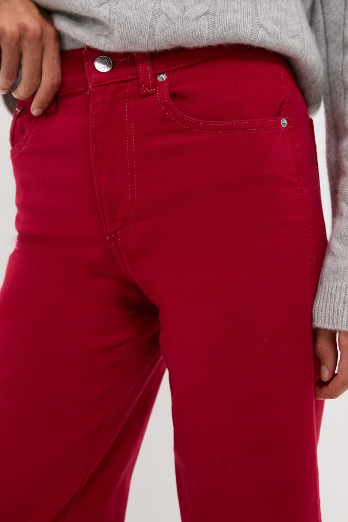 Red Juliette High Rise Wideleg Ankle