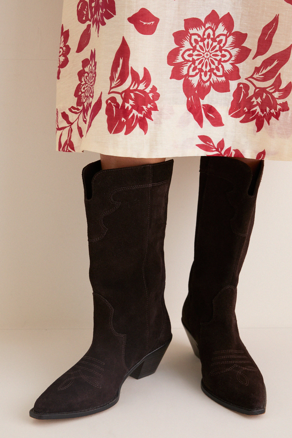 Dark Espresso Suede Wilson Cowboy Boots