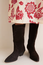 Dark Espresso Suede Wilson Cowboy Boots