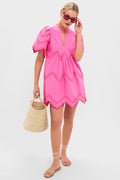 Hot Pink with Red Embroidery Weston Mini Dress