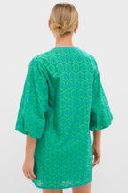 Seafoam Palm Eyelet Mini Arem Caftan