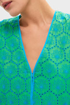 Seafoam Palm Eyelet Mini Arem Caftan