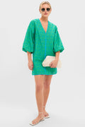 Seafoam Palm Eyelet Mini Arem Caftan