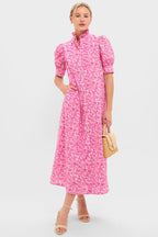 Pink Poppies Floral Louisa Maxi Dress